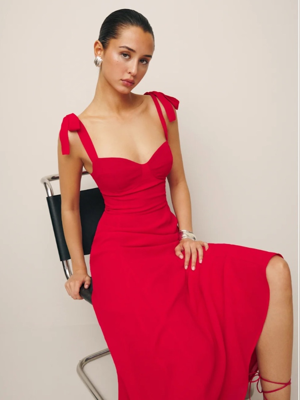 Reformation Petites Nadira Dress Red - Size 4P